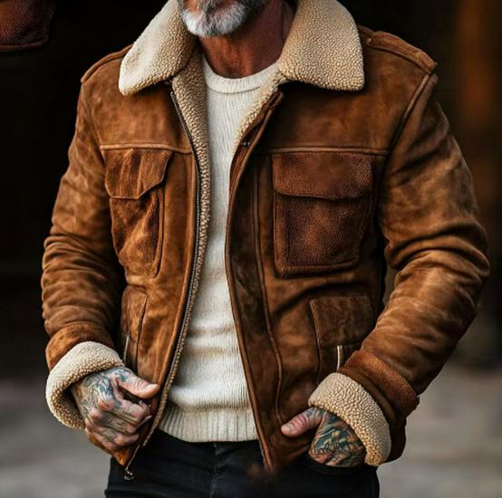 2024 Men s Business Casual Lambswool Lapel Zipper Jacket L коричневий
2024 Men s Business Casual Lambswool Lapel Zipper Jacket L коричневий