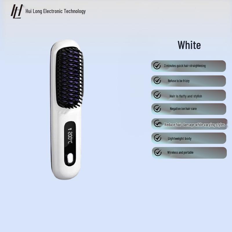 Портативная беспроводная ионная выпрямляющая и завивающая щетка - Новый артефакт для быстрой укладки белый
Портативная беспроводная ионная выпрямляющая и завивающая щетка - Новый артефакт для быстрой укладки белый