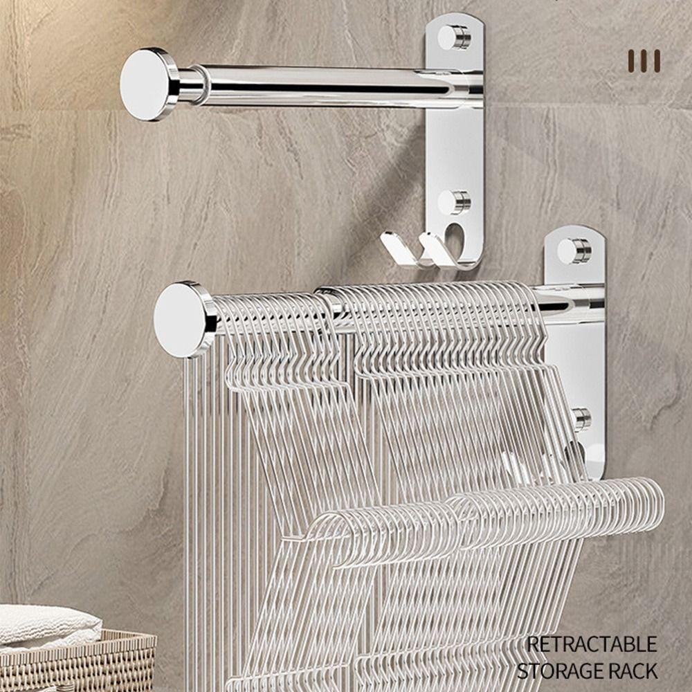 Stainless Steel Clothes Hanger Storage Rack Wall-mounted Scalable Storage Racks Drying Hanger
Stainless Steel Clothes Hanger Storage Rack Wall-mounted Scalable Storage Racks Drying Hanger
