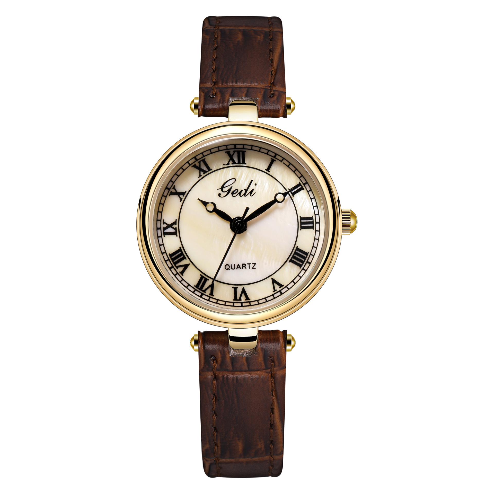 Ретро Niche кварцевые часы для женщин, повседневные компактные женские часы, простые маленькие круглые часы, водонепроницаемые женские часы
Ретро Niche кварцевые часы для женщин, повседневные компактные женские часы, простые маленькие круглые часы, водонепроницаемые женские часы