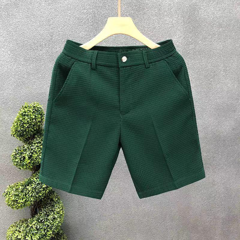 Summer Men s Shorts Plaid Texture Solid Straight-leg Business Social Elastic Waist Button Short Pants Loose Knee Length Casual Short 36 темно-зелений колір
Summer Men s Shorts Plaid Texture Solid Straight-leg Business Social Elastic Waist Button Short Pants Loose Knee Length Casual Short 36 темно-зелений колір