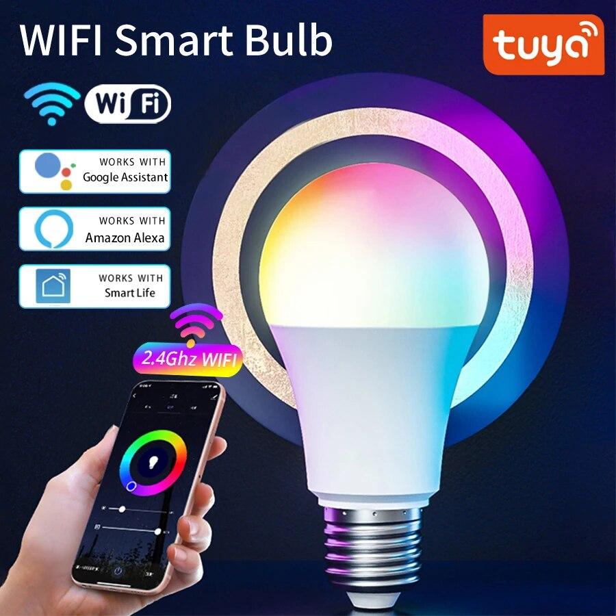 Tuya WiFi E27 Smart Bulb 220V RGB Alexa LED Lamp APP&Voice Control Compatible with Google Assistant for Smart Life Decoration
Tuya WiFi E27 Smart Bulb 220V RGB Alexa LED Lamp APP&Voice Control Compatible with Google Assistant for Smart Life Decoration