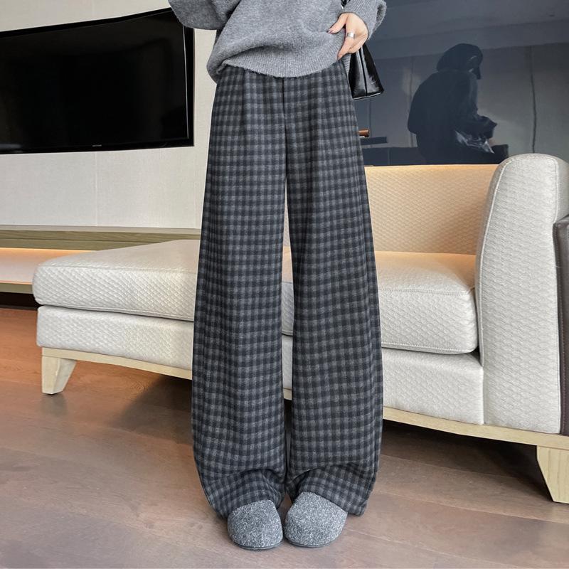 Women s High-Waisted Velvet Woolen Plaid Wide-Leg Pants - Autumn/Winter 2026 Slimming Straight Casual 3895 M
Women s High-Waisted Velvet Woolen Plaid Wide-Leg Pants - Autumn/Winter 2026 Slimming Straight Casual 3895 M