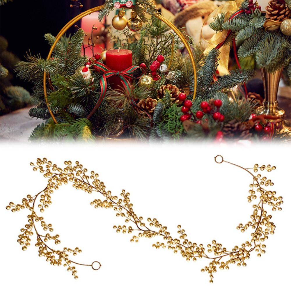 Hanging Wreath Home Decoration Gold Berries Vine Happy New Year Christmas Garland Artificial Plants
Hanging Wreath Home Decoration Gold Berries Vine Happy New Year Christmas Garland Artificial Plants