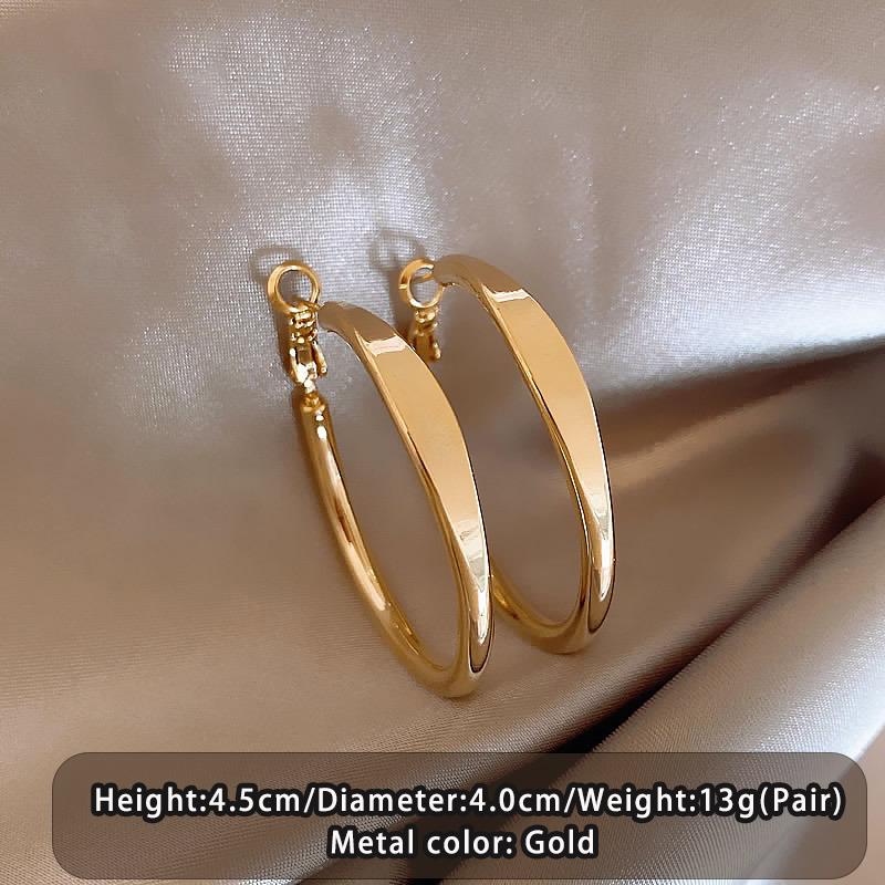 Plated 18K Gold Color Simple Circular 40mm Hoop Earrings 2026 New Jewelry Trendy Accessories Suitable For Women s Daily Wear
Plated 18K Gold Color Simple Circular 40mm Hoop Earrings 2026 New Jewelry Trendy Accessories Suitable For Women s Daily Wear