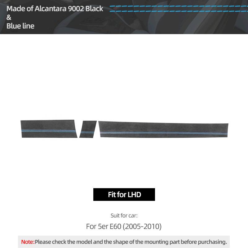 For BMW E60 Series 5 Made of Alcantara Car Interior Dashboard Panel Trim Strips trument Performance Stickers Auto Accessories Blue LHD
For BMW E60 Series 5 Made of Alcantara Car Interior Dashboard Panel Trim Strips trument Performance Stickers Auto Accessories Blue LHD