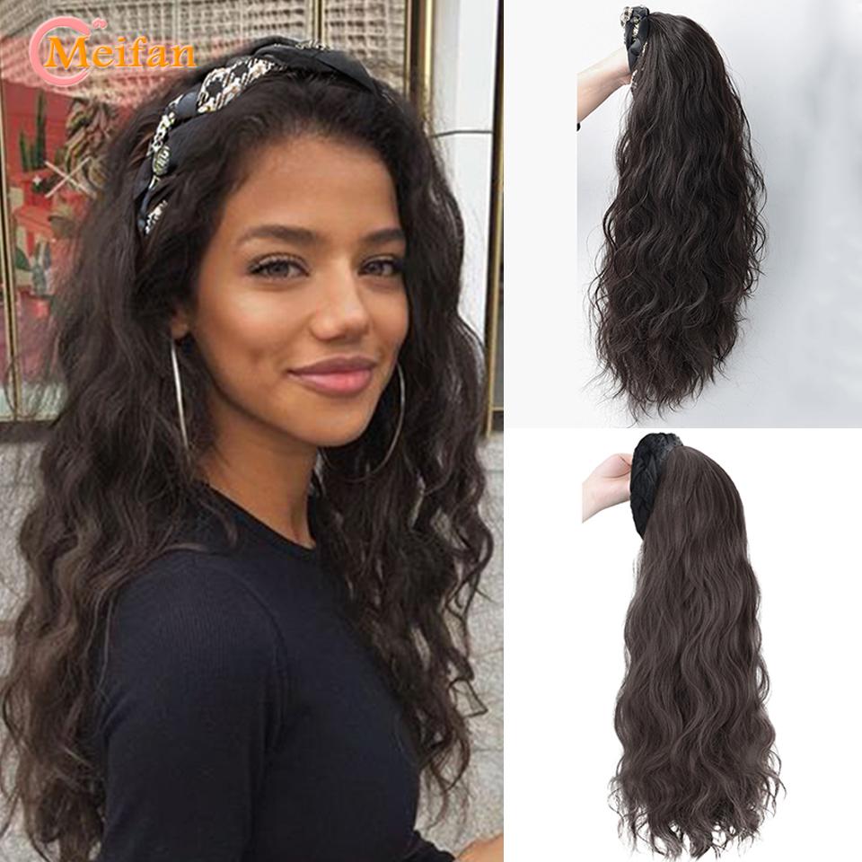 Съемное оголовье Парик Женские длинные вьющиеся волосы Синтетический наполовину головной убор Парик Натуральный бесследный водяной волна Волосы Оголовье Парик 
Съемное оголовье Парик Женские длинные вьющиеся волосы Синтетический наполовину головной убор Парик Натуральный бесследный водяной волна Волосы Оголовье Парик