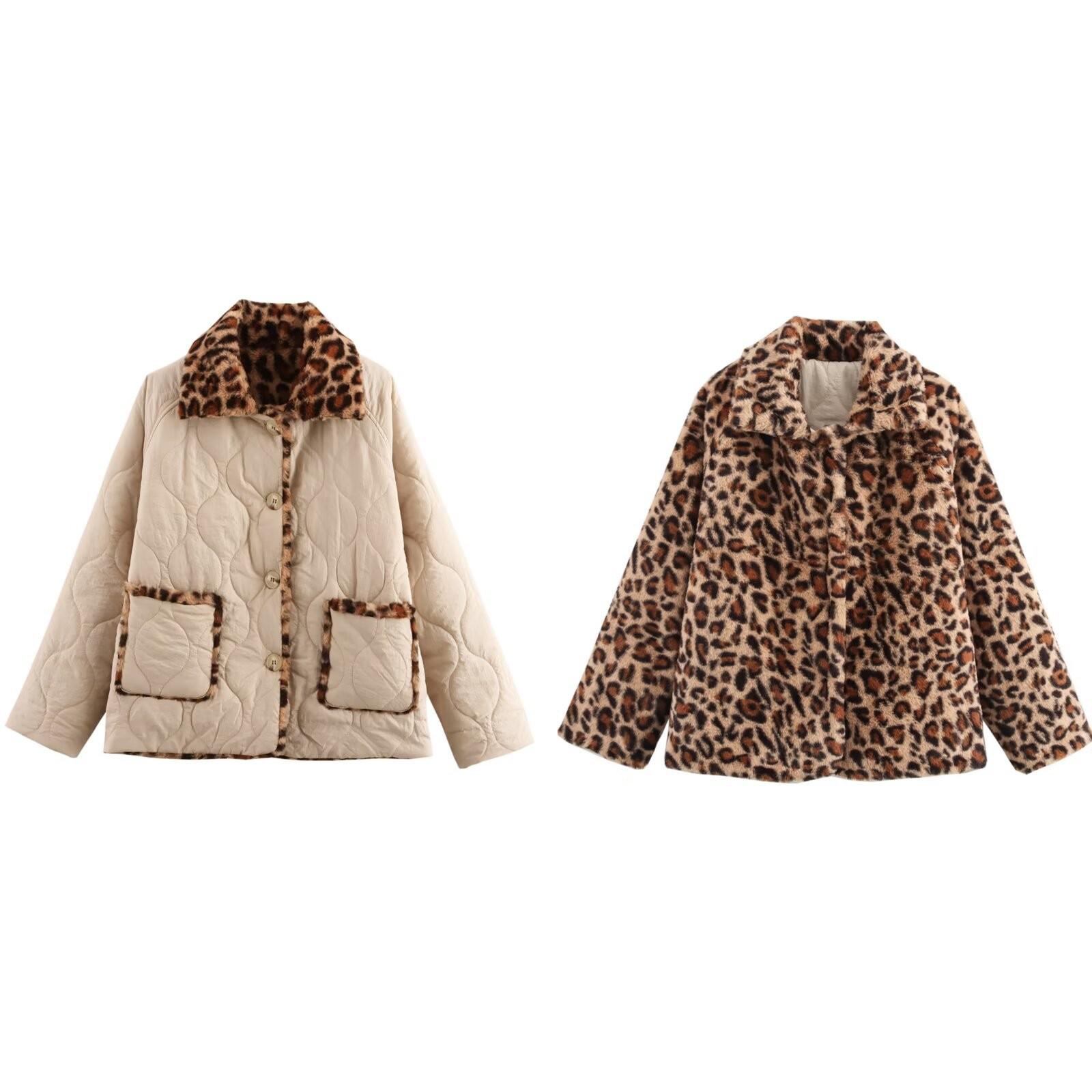 Reversible Leopard Print Quilted Cotton Jacket - 2024 Winter Casual European & American Style Small
Reversible Leopard Print Quilted Cotton Jacket - 2024 Winter Casual European & American Style Small