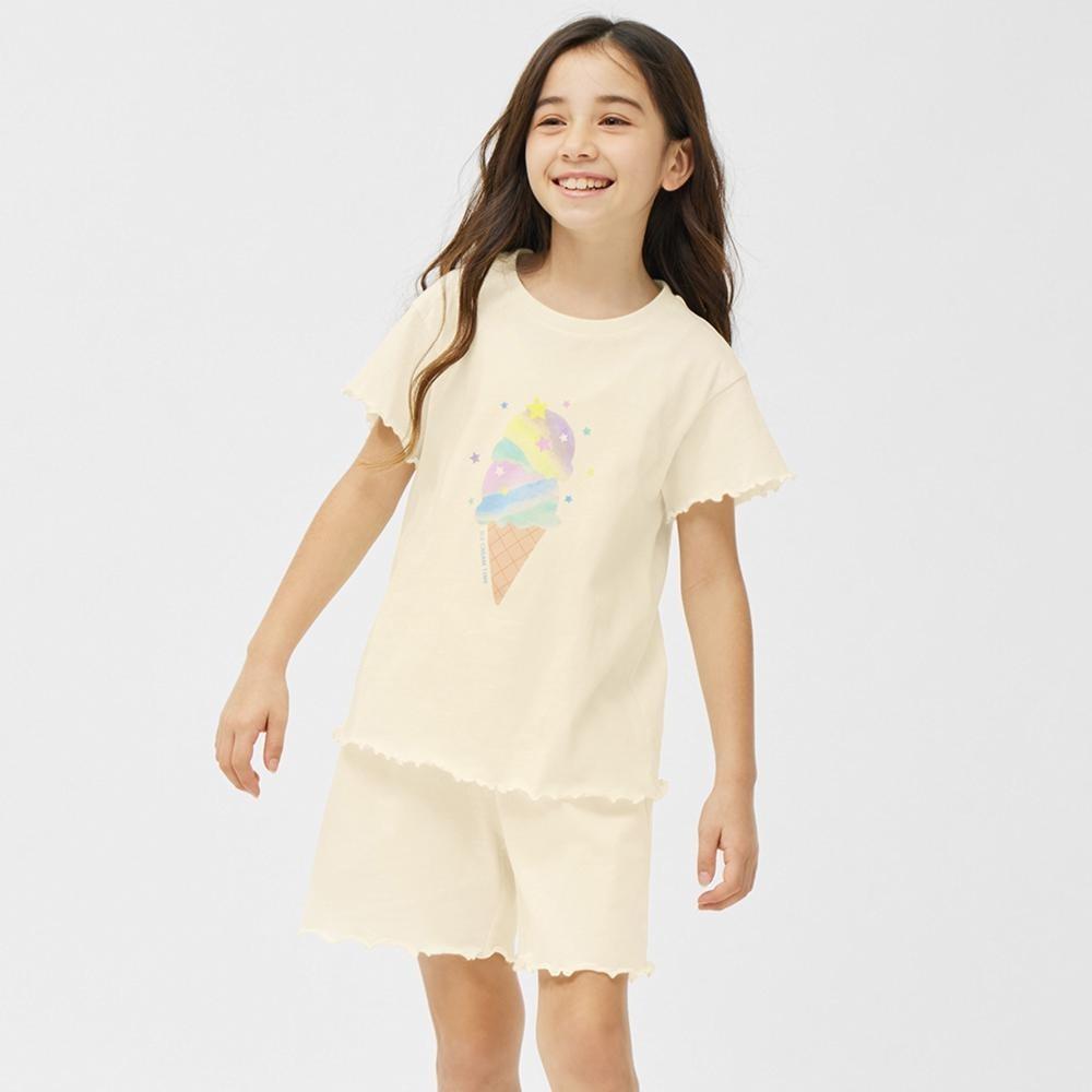 GU by Uniqlo GIRLS Хлопковый комплект для отдыха с короткими рукавами и шортами-мороженым
GU by Uniqlo GIRLS Хлопковый комплект для отдыха с короткими рукавами и шортами-мороженым