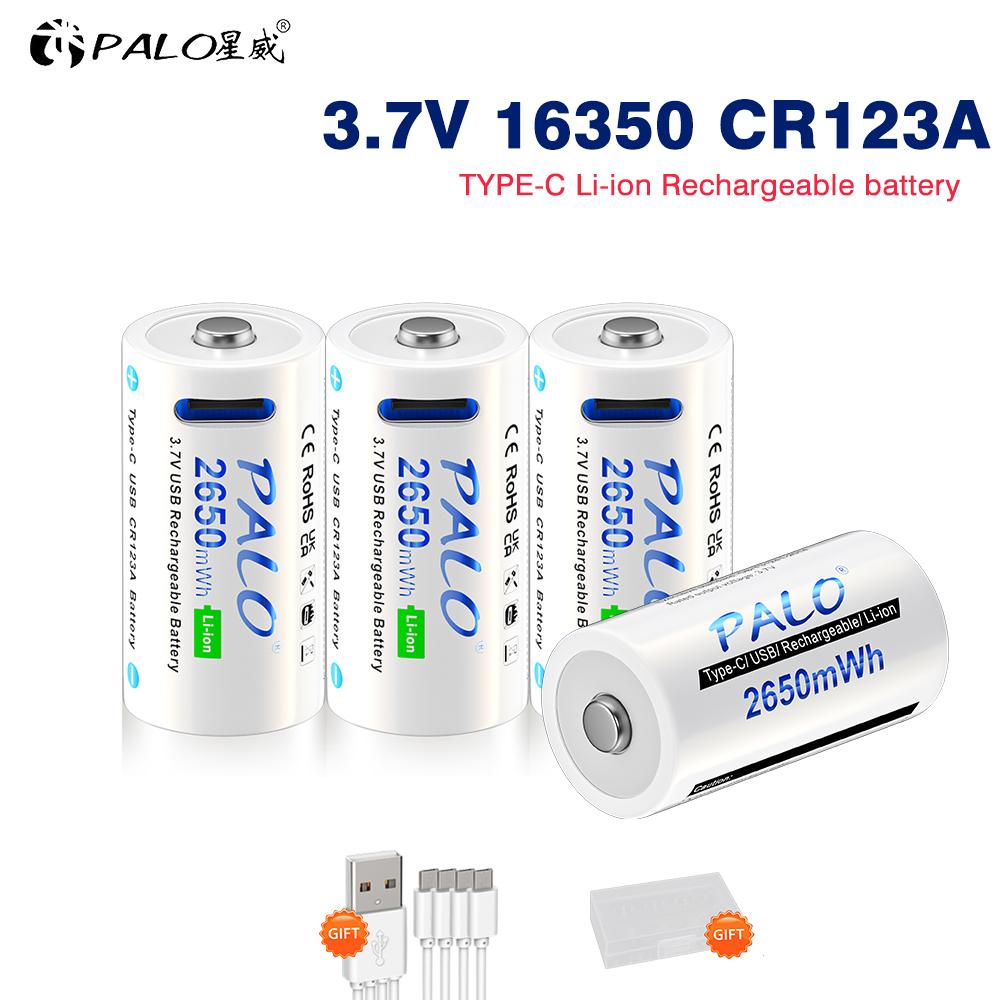 Аккумуляторная батарея PALO CR123A CR123 USB 2650 мВтч 3,7 В 16340 16350 RCR123 Литий-ионные аккумуляторы Кабель Type-C Быстрая зарядка
Аккумуляторная батарея PALO CR123A CR123 USB 2650 мВтч 3,7 В 16340 16350 RCR123 Литий-ионные аккумуляторы Кабель Type-C Быстрая зарядка