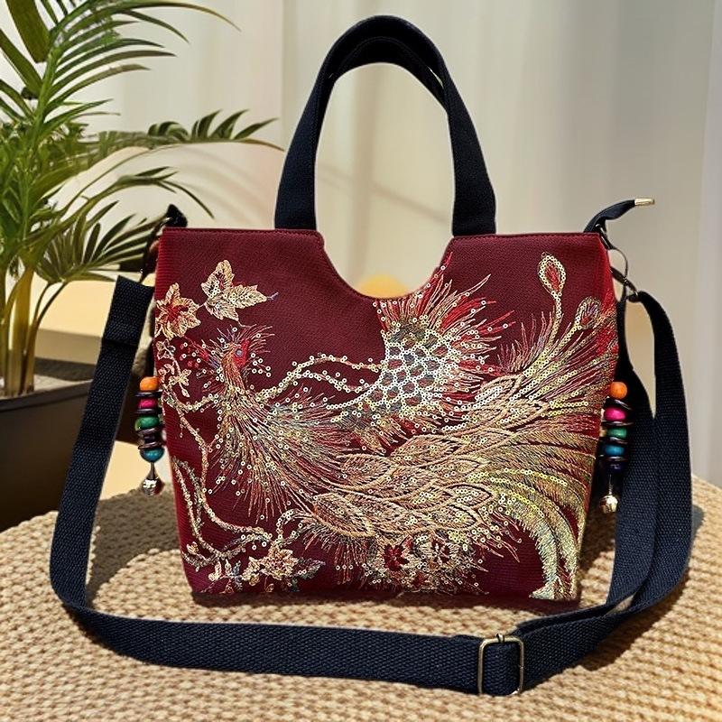 New Yunnan embroidered canvas bag sequined phoenix embroidered women s portable shoulder bag messenger bag
New Yunnan embroidered canvas bag sequined phoenix embroidered women s portable shoulder bag messenger bag