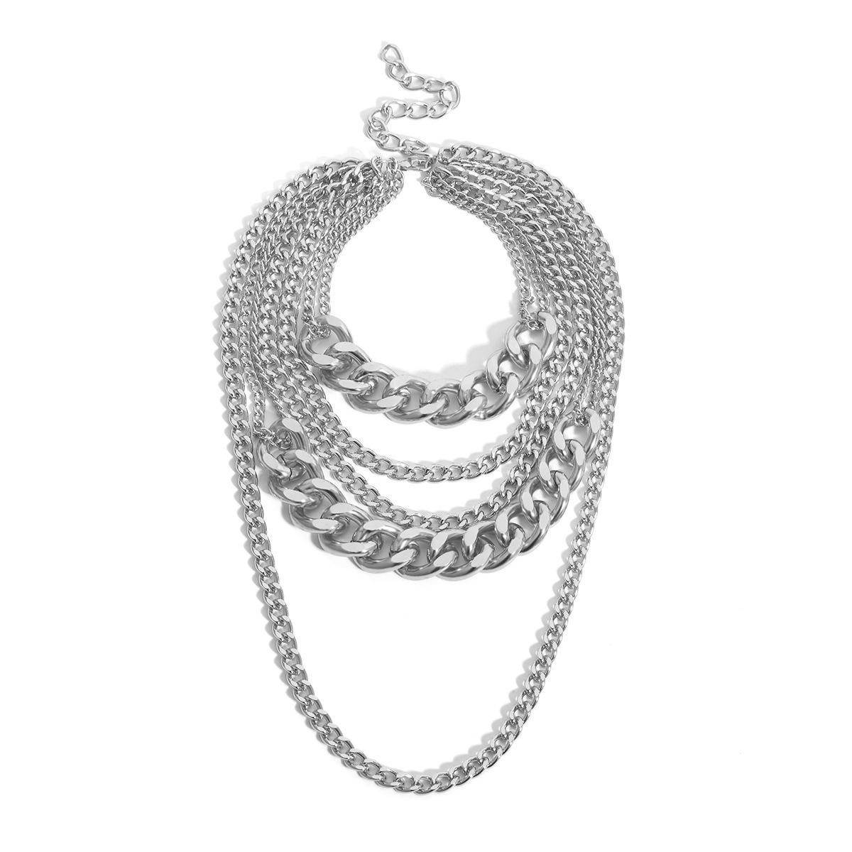 Женское массивное многослойное ожерелье-цепочка с кисточками - Европейский и американский панк хип-хоп стиль серебряный
Женское массивное многослойное ожерелье-цепочка с кисточками - Европейский и американский панк хип-хоп стиль серебряный