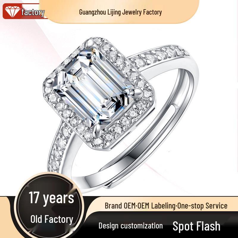 Women s Moissanite Princess Cut Ring in 925 Silver with Free Shipping Adjustable
Women s Moissanite Princess Cut Ring in 925 Silver with Free Shipping Adjustable