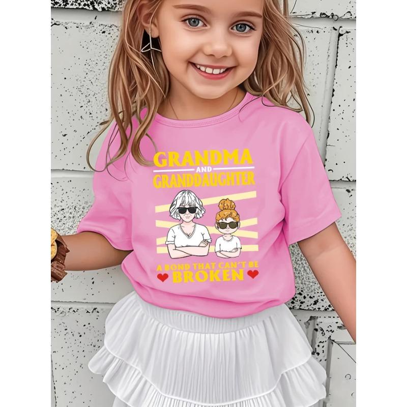 Girls round-neck short-sleeved T-shirt with cartoon and English pattern prints of grandma and granddaughter 164cm рожевий
Girls round-neck short-sleeved T-shirt with cartoon and English pattern prints of grandma and granddaughter 164cm рожевий