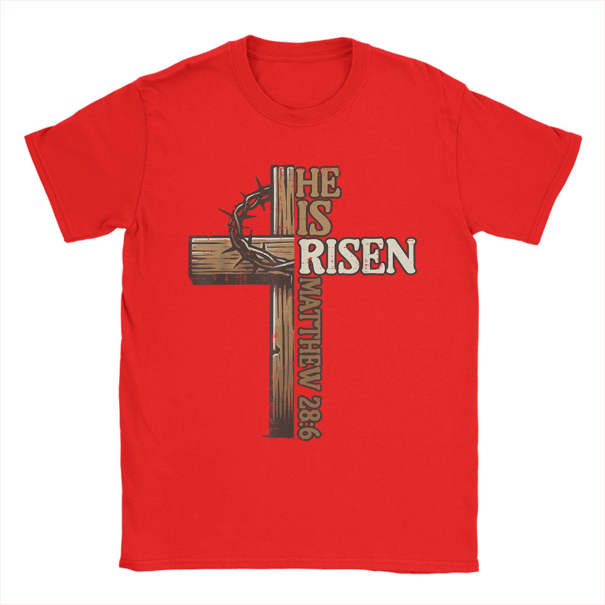Novelty Easter Cross He is Risen Jesus Christian TShirt Men Round Collar 100 Cotton T Shirts Short Sleeve Tees Gift Idea Tops S
Novelty Easter Cross He is Risen Jesus Christian TShirt Men Round Collar 100 Cotton T Shirts Short Sleeve Tees Gift Idea Tops S