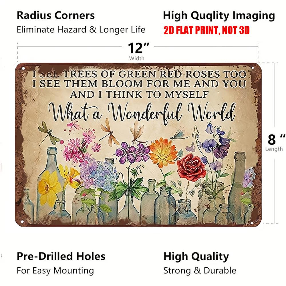 2D Flat 1pc Vintage Metal Sign, Featuring A Dragonfly and A Vibrant Floral Design, Vintage Aluminum Sign, Perfect for Decorating Homes, Cafes 20*30cm
2D Flat 1pc Vintage Metal Sign, Featuring A Dragonfly and A Vibrant Floral Design, Vintage Aluminum Sign, Perfect for Decorating Homes, Cafes 20*30cm