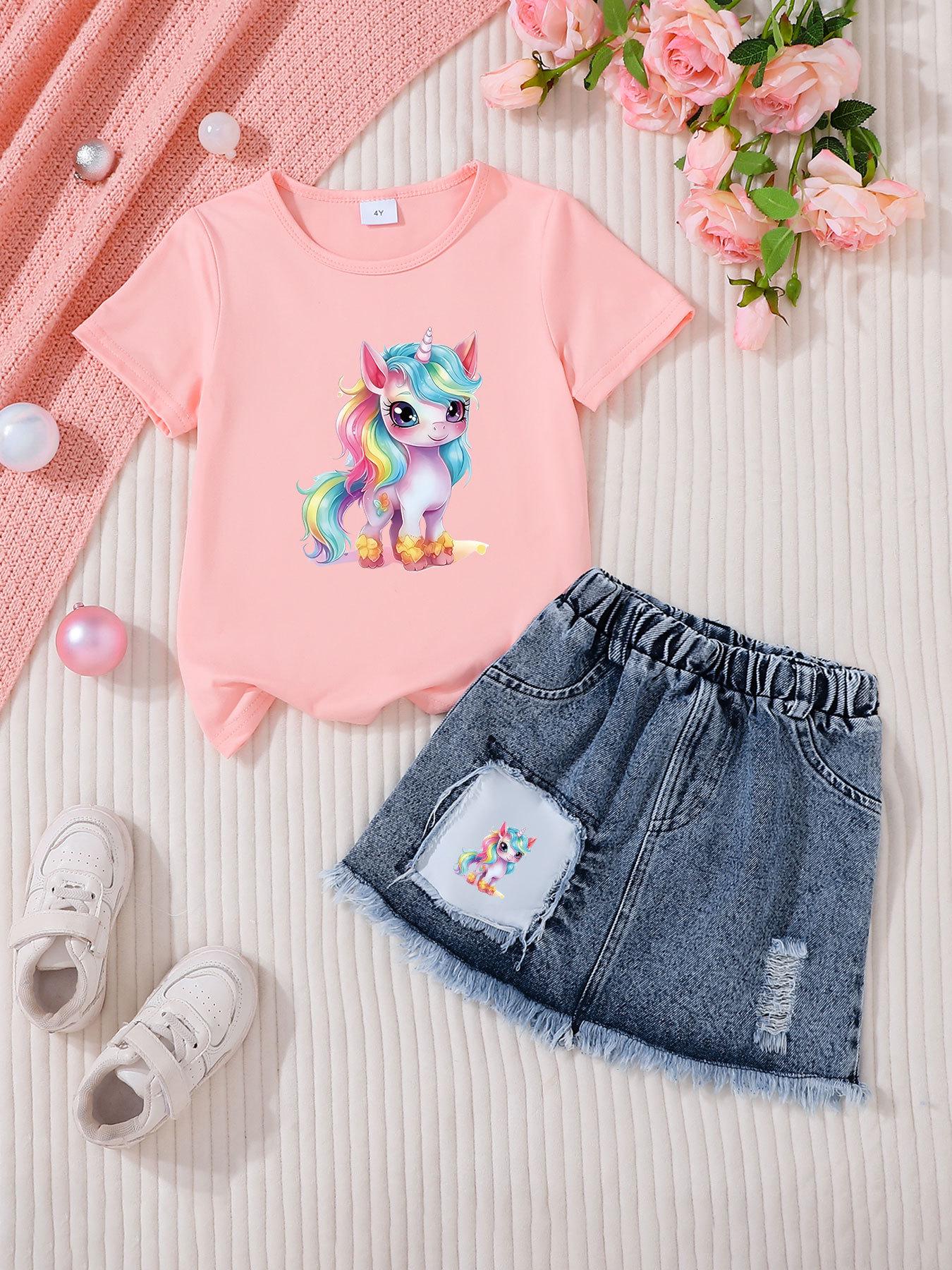 International Kids Clothing: Girls Denim Skirt & Casual Fashion Set 7 Years
International Kids Clothing: Girls Denim Skirt & Casual Fashion Set 7 Years