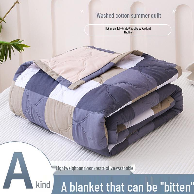 Summer Air Conditioning Quilt: Washed Cotton Plaid, Single/Double Size for Children & Students 150x200 cm
Summer Air Conditioning Quilt: Washed Cotton Plaid, Single/Double Size for Children & Students 150x200 cm