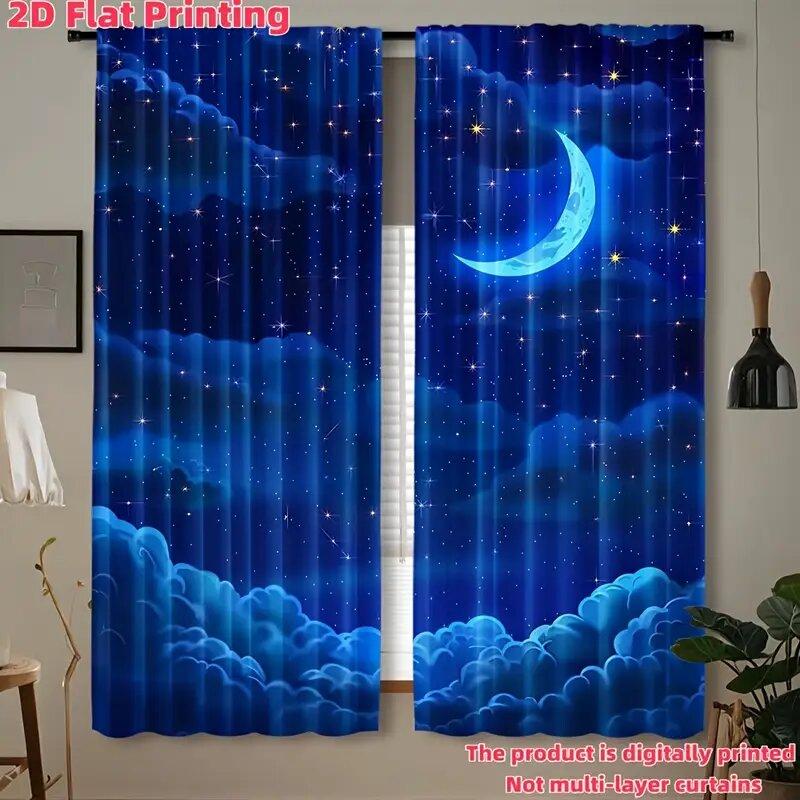 2 Pcs Stars and moon print curtains suitable for bedroom living room kitchen decoration home decoration window decoration 100*130 Grommet Top 1pcs
2 Pcs Stars and moon print curtains suitable for bedroom living room kitchen decoration home decoration window decoration 100*130 Grommet Top 1pcs