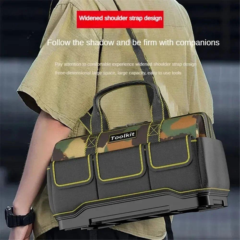 Сумка для хранения инструментов с пластиковым дном, набор инструментов с плечевым ремнем, камуфляжная сумка для инструментов, деревообработка
Сумка для хранения инструментов с пластиковым дном, набор инструментов с плечевым ремнем, камуфляжная сумка для инструментов, деревообработка