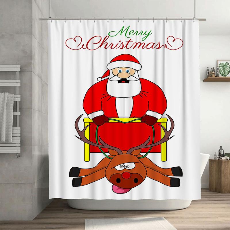 Tuniu Festive Reindeer Santa Claus Bathroom Shower Curtain Merry Christmas Decor Fun Holiday Gift Charming Waterproof Fabric W60H190(CM)-1 Pcs
Tuniu Festive Reindeer Santa Claus Bathroom Shower Curtain Merry Christmas Decor Fun Holiday Gift Charming Waterproof Fabric W60H190(CM)-1 Pcs