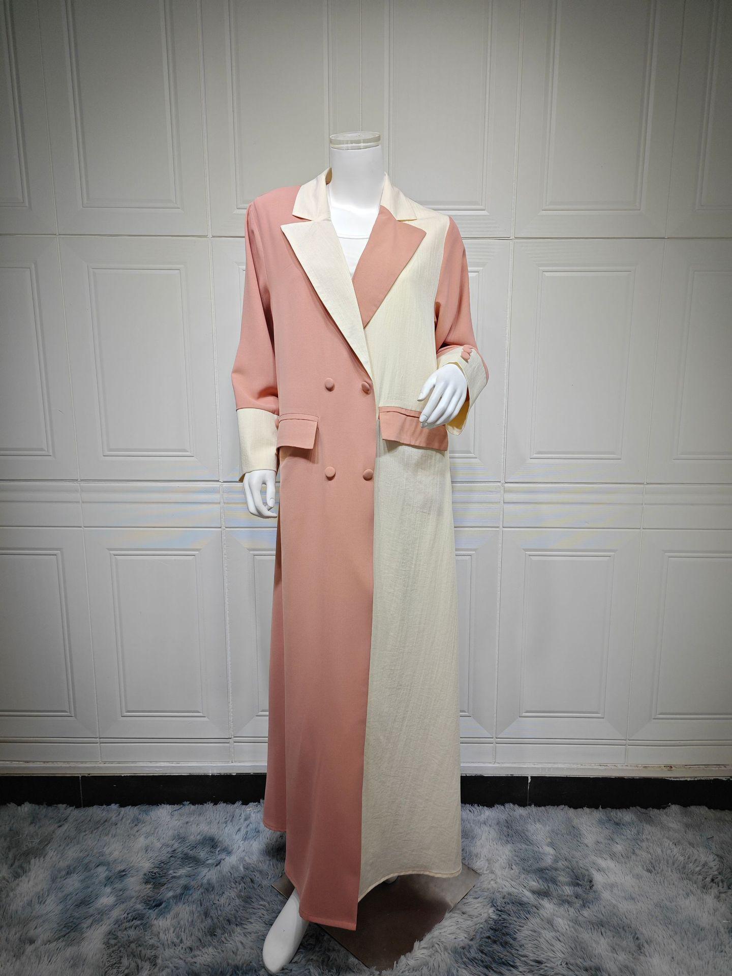 MQ177 British Style Abaya Coat: Women s 2025 Suit Collar Color Block Long Robe L світло-рожевий колір
MQ177 British Style Abaya Coat: Women s 2025 Suit Collar Color Block Long Robe L світло-рожевий колір