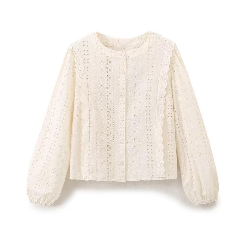 Summer Women s Fashion: European & American Long-Sleeved Embroidered Hollow Top Medium
Summer Women s Fashion: European & American Long-Sleeved Embroidered Hollow Top Medium