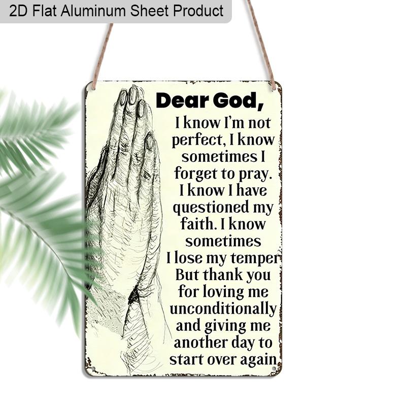 2D Flat, 1pc Vintage Christian Aluminium Wall Art Sign Dear God, I Know I m Not Perfect - 8 x12 Aluminium Rustic Home & Church Decor, Heartfelt 20*30cm
2D Flat, 1pc Vintage Christian Aluminium Wall Art Sign Dear God, I Know I m Not Perfect - 8 x12 Aluminium Rustic Home & Church Decor, Heartfelt 20*30cm