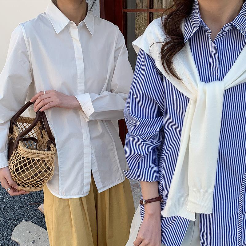 Spring New High-stand Pure Cotton Classic Blue and White Striped Mid-length Commuting Shirt M
Spring New High-stand Pure Cotton Classic Blue and White Striped Mid-length Commuting Shirt M