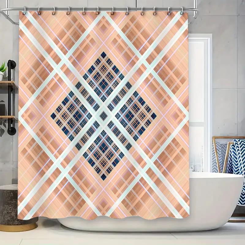 Modern Bathroom Shower Curtain With Plaid Pattern Waterproof Fabric For Bath Decorations In White And Blue Colors! W60H190(CM)-1 Pcs
Modern Bathroom Shower Curtain With Plaid Pattern Waterproof Fabric For Bath Decorations In White And Blue Colors! W60H190(CM)-1 Pcs