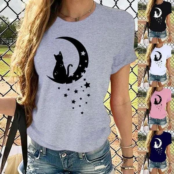 Hot Cat Printed T-Shirts For Women Summer Short Sleeve Tee Shirts Round Neck Casual Summer Ladies Tops XXXL золотий
Hot Cat Printed T-Shirts For Women Summer Short Sleeve Tee Shirts Round Neck Casual Summer Ladies Tops XXXL золотий