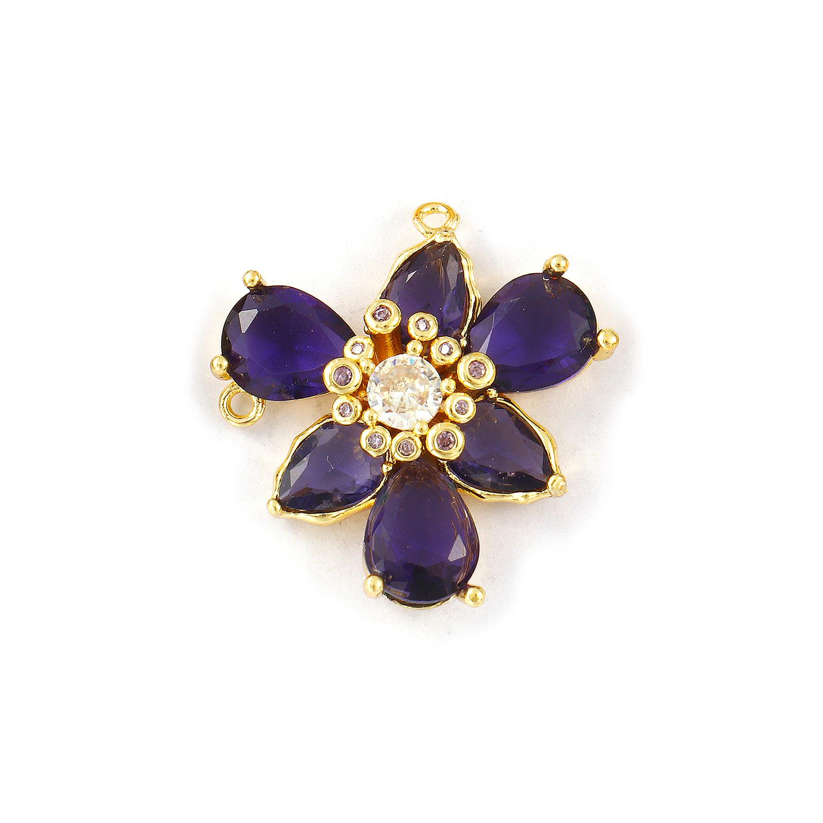 1 Piece Brass & Glass Flower Connectors Charms Pendants 18K Gold Plated Clear Cubic Zirconia For DIY Necklace Making 23mm x 23mm 23x23mm фиолетовый
1 Piece Brass & Glass Flower Connectors Charms Pendants 18K Gold Plated Clear Cubic Zirconia For DIY Necklace Making 23mm x 23mm 23x23mm фиолетовый