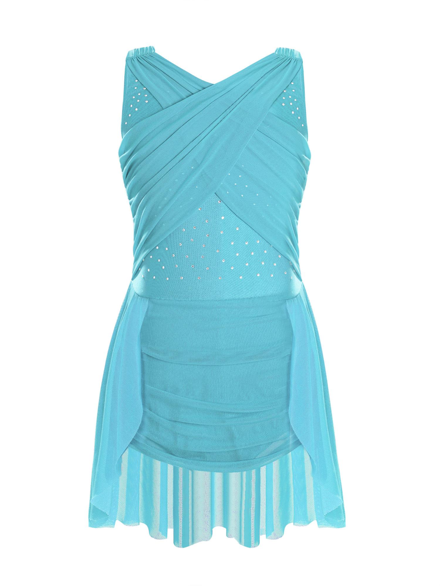 Сукня для ліричного танцю для дівчаток Костюм для фігурного катання Сітчаста накидка з перехресним плетінням Виріз на спині Блискучі стрази Леотард 5-6 Years бірюзовий
Сукня для ліричного танцю для дівчаток Костюм для фігурного катання Сітчаста накидка з перехресним плетінням Виріз на спині Блискучі стрази Леотард 5-6 Years бірюзовий