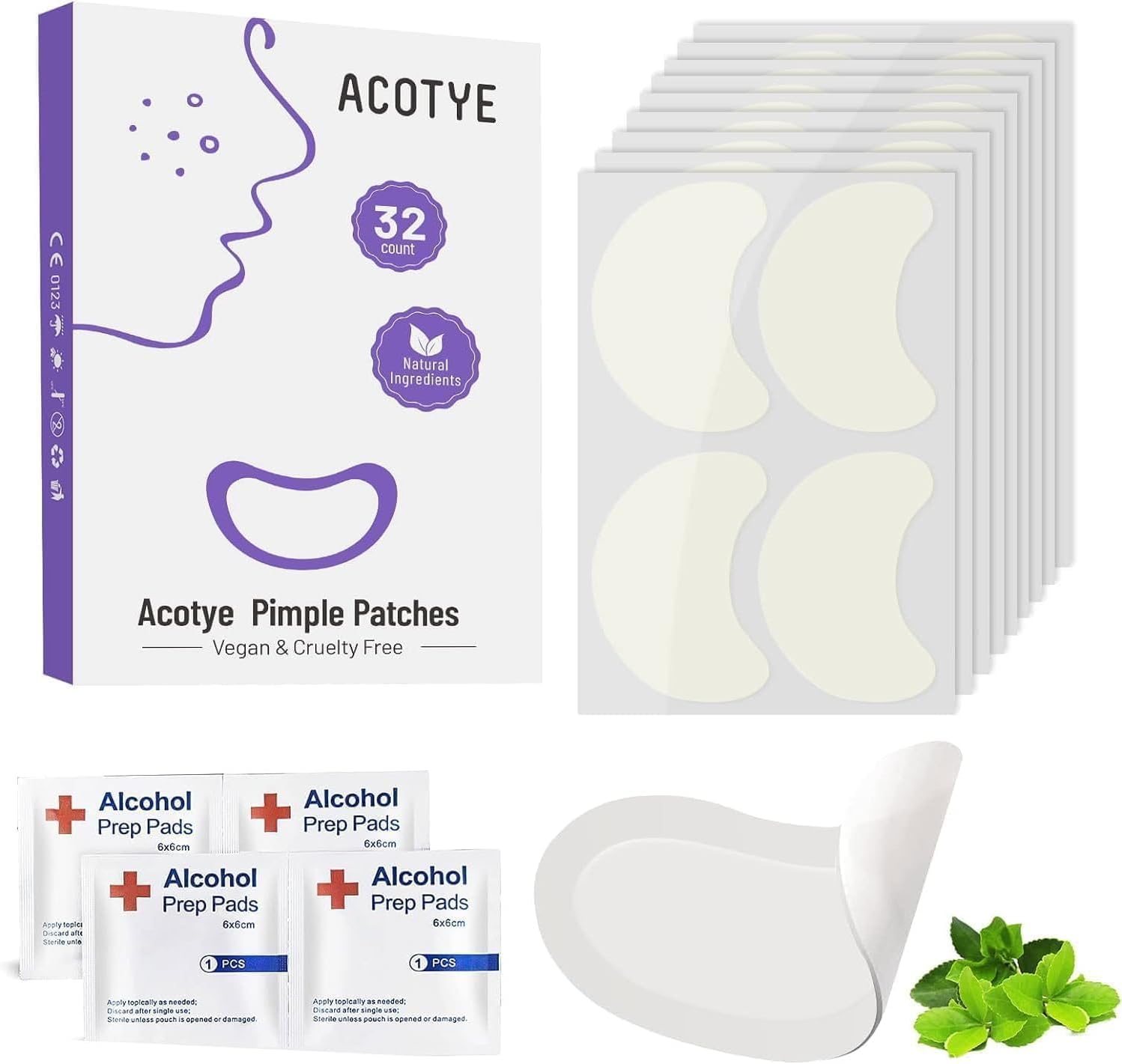 Пластыри от прыщей ACOTYE 32 шт., большие пластыри от прыщей с маслом чайного дерева и салициловой кислотой,
Пластыри от прыщей ACOTYE 32 шт., большие пластыри от прыщей с маслом чайного дерева и салициловой кислотой,