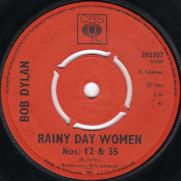 7-дюймовая пластинка БОБ ДИЛАН - Rainy Day Women Nos. 12 & 35 202307 CBS 1966 UK Рок Б/У
7-дюймовая пластинка БОБ ДИЛАН - Rainy Day Women Nos. 12 & 35 202307 CBS 1966 UK Рок Б/У