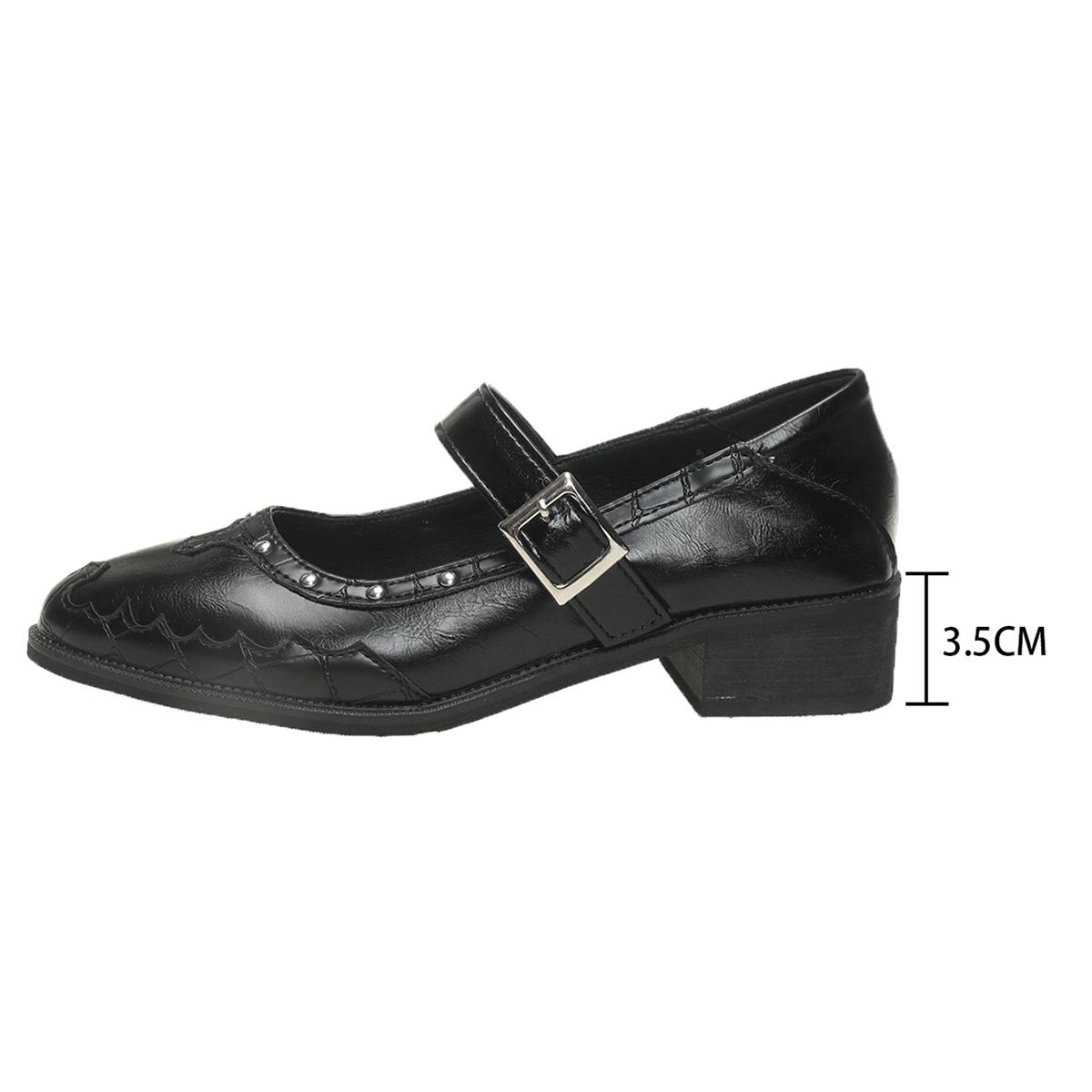 One-band Block Heel Single Shoes Autumn New Pointed Toe Shallow Rivet Soft Sole Non-slip Wear-resistant Kitten Heel Shoes 35
One-band Block Heel Single Shoes Autumn New Pointed Toe Shallow Rivet Soft Sole Non-slip Wear-resistant Kitten Heel Shoes 35