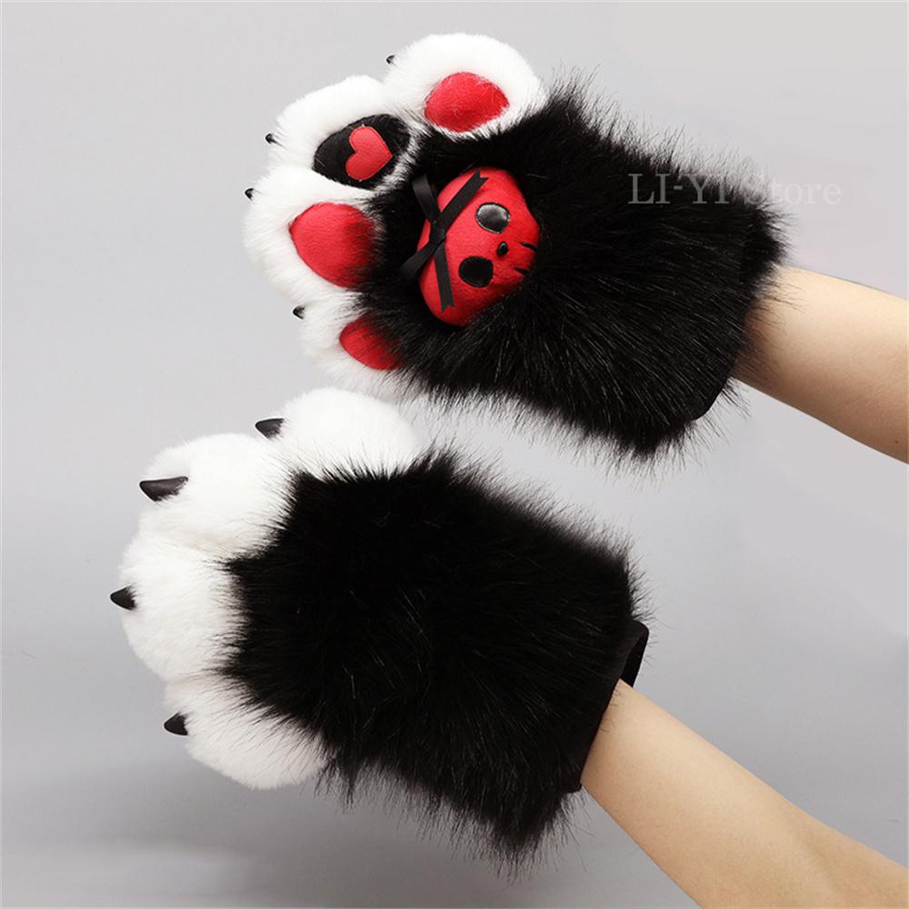 Gothic Furry Paw Gloves - Plush Animal Claws With Nails & Skull Bow For Halloween Party Cosplay, Anime Costume Accessories 1 Pair
Gothic Furry Paw Gloves - Plush Animal Claws With Nails & Skull Bow For Halloween Party Cosplay, Anime Costume Accessories 1 Pair
