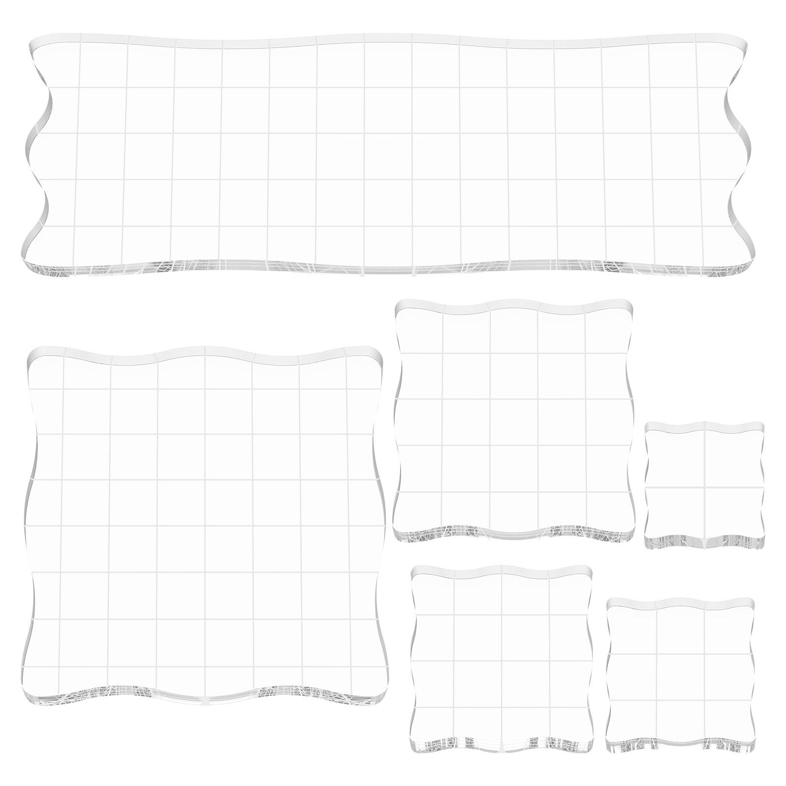 6pcs Acrylic Clear Stamp Block Pad Transparent Grid Lines Plate DIY Scrapbooking Photo Album Handmade Tool Curve Edges Stamping
6pcs Acrylic Clear Stamp Block Pad Transparent Grid Lines Plate DIY Scrapbooking Photo Album Handmade Tool Curve Edges Stamping