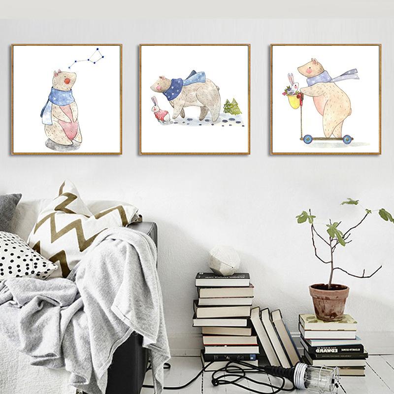 Modern Kawaii Cartoon Animal Skateboard Bear Rabbit Wall Poster Baby Children Bedroom Art Canvas Painting Home Decor
Modern Kawaii Cartoon Animal Skateboard Bear Rabbit Wall Poster Baby Children Bedroom Art Canvas Painting Home Decor