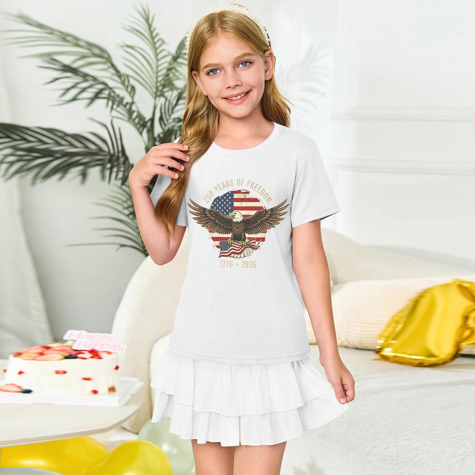 Girls Crew Neck Short Sleeve T Shirt Casual Printed Tee Comfortable Fit Soft Fabric Lightweight Design Suitable for Everyday Wear 160 білий
Girls Crew Neck Short Sleeve T Shirt Casual Printed Tee Comfortable Fit Soft Fabric Lightweight Design Suitable for Everyday Wear 160 білий