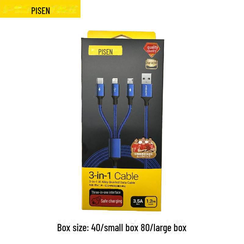 Зарядный кабель PISEN 3-в-1 с USB-C, Lightning и Micro USB для устройств Apple, Huawei и Android
Зарядный кабель PISEN 3-в-1 с USB-C, Lightning и Micro USB для устройств Apple, Huawei и Android