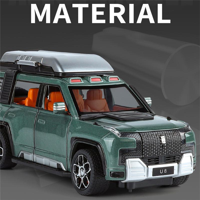 Car Model 1/24 BYD Yangwang U8 SUV Alloy Diecast Metal Toy New Energy Off-Road Vehicles Sound and Light Childrens Gift
Car Model 1/24 BYD Yangwang U8 SUV Alloy Diecast Metal Toy New Energy Off-Road Vehicles Sound and Light Childrens Gift