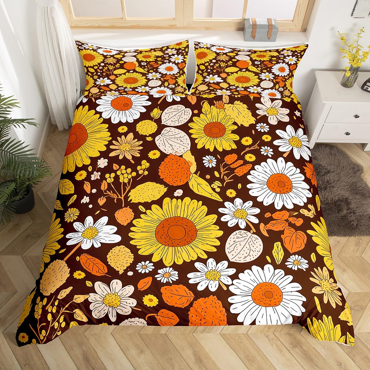 Comforter Sunflower Twin Queen Yellow Flowers Bedding Set Botanical Floral Garden Bloom Bedding With 2 Comforter (quilt)-EU Single(135*200cm)3pcs
Comforter Sunflower Twin Queen Yellow Flowers Bedding Set Botanical Floral Garden Bloom Bedding With 2 Comforter (quilt)-EU Single(135*200cm)3pcs