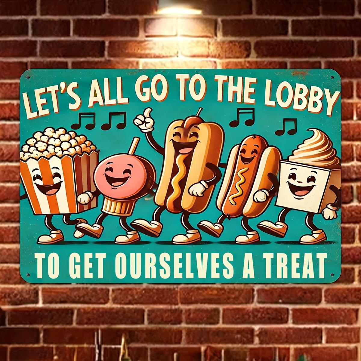 Cinema Snack Characters Wall Decor Sign Lets All Go to the Lobby Aluminum Artwork Reusable Retro Movie Theater Concession 20x30cm(7.8x11.8inch)
Cinema Snack Characters Wall Decor Sign Lets All Go to the Lobby Aluminum Artwork Reusable Retro Movie Theater Concession 20x30cm(7.8x11.8inch)