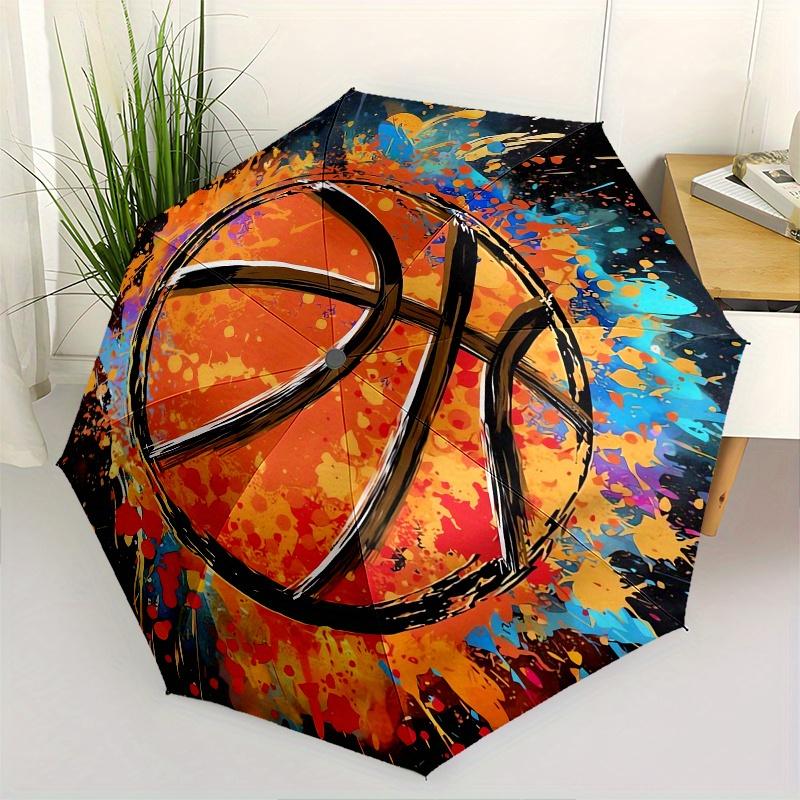 Basketball, Splash Art Automatic folding umbrella simple eight rib design, bright color pattern, durable iron frame, ideal for travel and o
Basketball, Splash Art Automatic folding umbrella simple eight rib design, bright color pattern, durable iron frame, ideal for travel and o