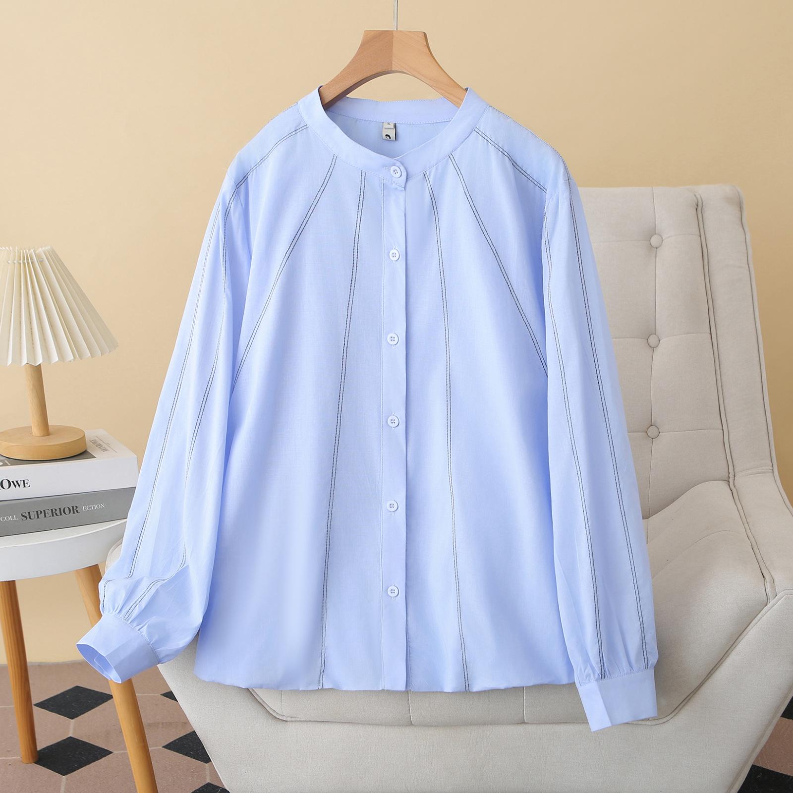 2026 Spring Women s Plus Size Cotton Shirt, Long Sleeve, Contrast Stitching, Round Neck, Fashionable Top (200 Jin) - Style 8335 3XL небо синє кольору
2026 Spring Women s Plus Size Cotton Shirt, Long Sleeve, Contrast Stitching, Round Neck, Fashionable Top (200 Jin) - Style 8335 3XL небо синє кольору