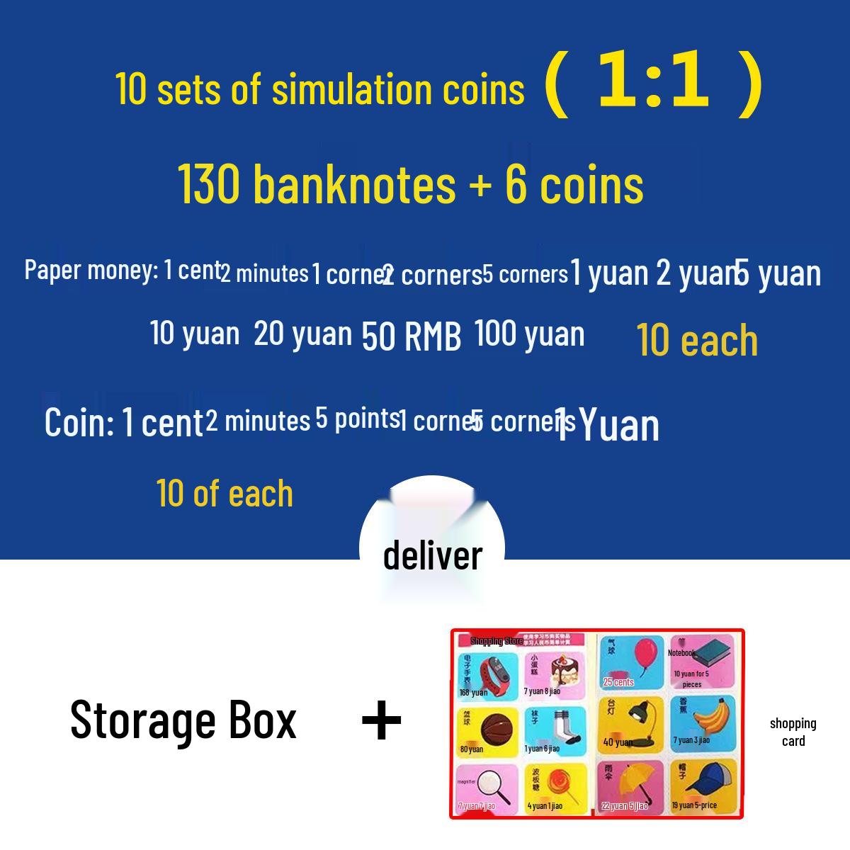 Math Learning Tools: Simulated Banknotes & Coin Recognition Toys for 1st and 2nd Grade 1 set, 13 banknotes, 9 coins
Math Learning Tools: Simulated Banknotes & Coin Recognition Toys for 1st and 2nd Grade 1 set, 13 banknotes, 9 coins