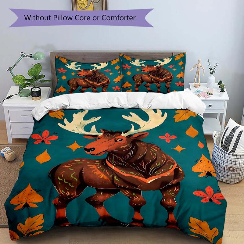 3pcs Whimsical Moose in High Heels Quilt Cover Set, Soft & Comfortable Polyester Fabric, 1 Quilt Cover & 2 Pillowcases (No Core) 135x200cm
3pcs Whimsical Moose in High Heels Quilt Cover Set, Soft & Comfortable Polyester Fabric, 1 Quilt Cover & 2 Pillowcases (No Core) 135x200cm