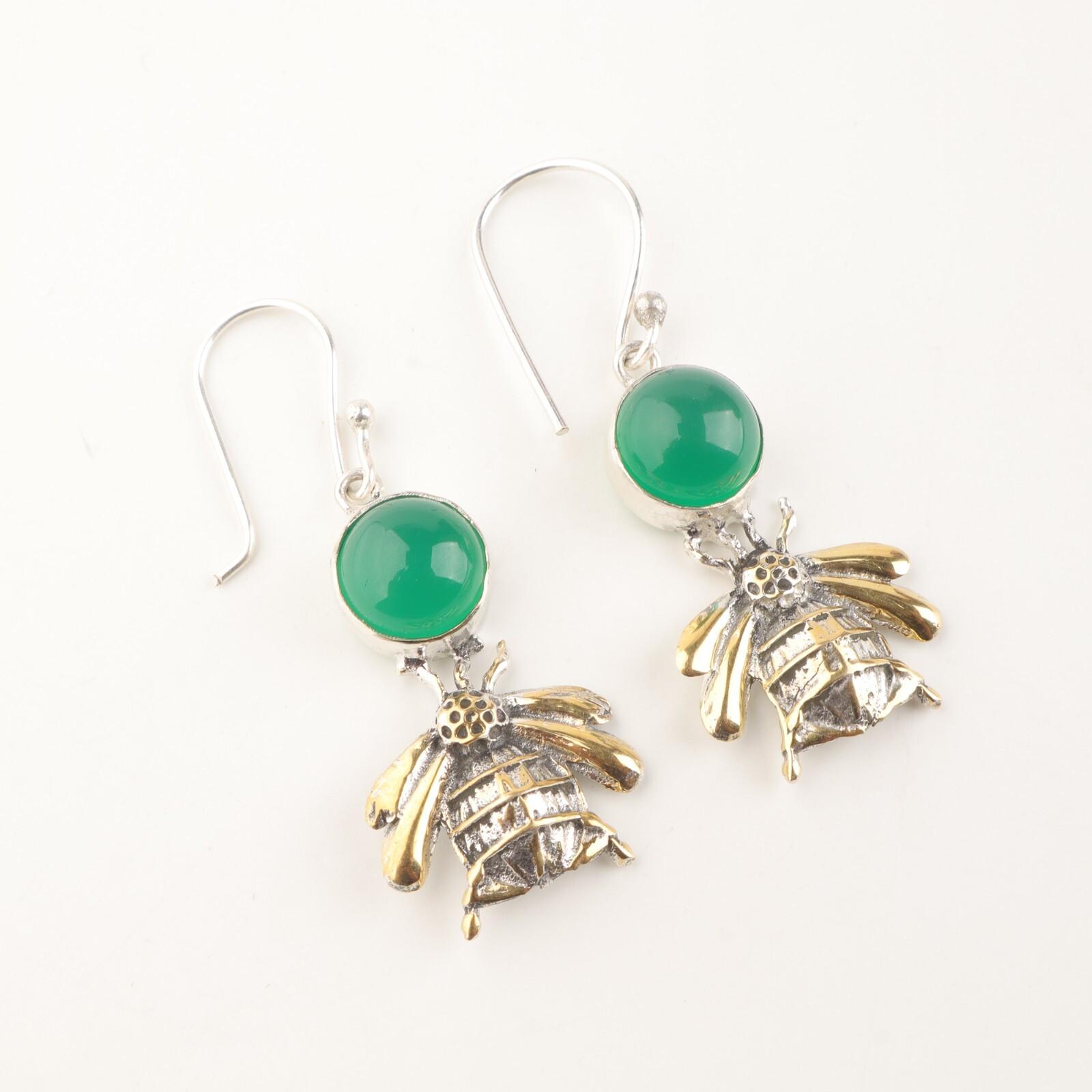 Genuine Green Onyx Gemstone 925 Sterling Silver Handcrafted Earrings 2 For Gift EE-154-22
Genuine Green Onyx Gemstone 925 Sterling Silver Handcrafted Earrings 2 For Gift EE-154-22