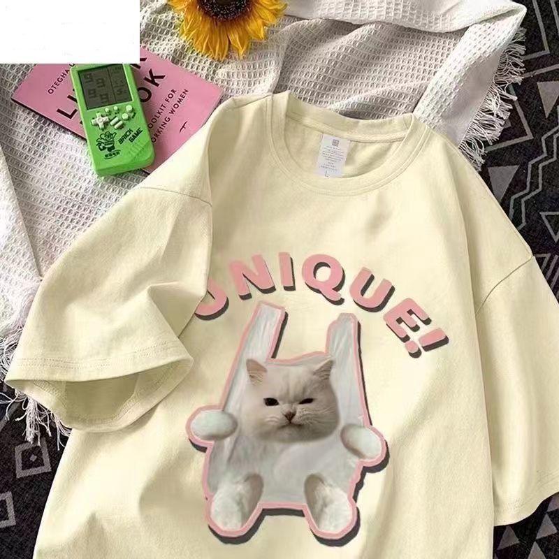 100% Cotton Cat Print Summer T-shirt, Unisex Loose Fit, Perfect for Couples and Students XL (116-130 jin)
100% Cotton Cat Print Summer T-shirt, Unisex Loose Fit, Perfect for Couples and Students XL (116-130 jin)